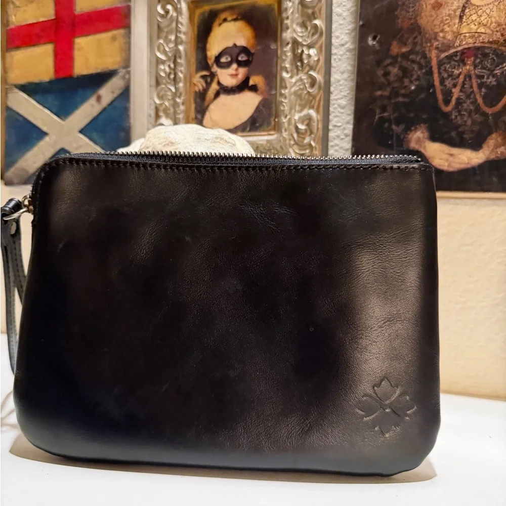 Patricia Nash Cassini Black Leather Floral Tooled Wristlet Clutch‎ - Picture 4 of 9